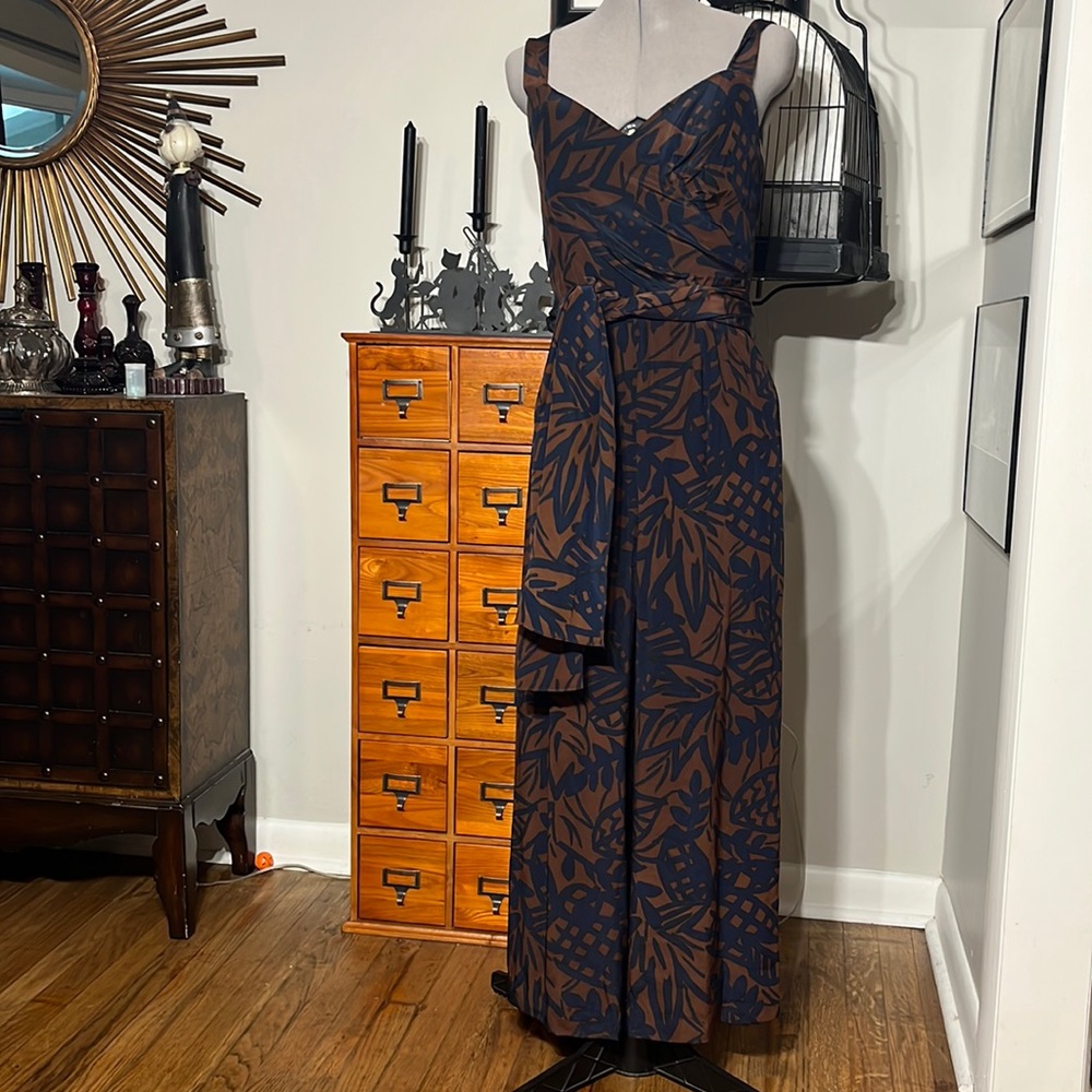 Kay Unger Brown and Black Jumpsuit
